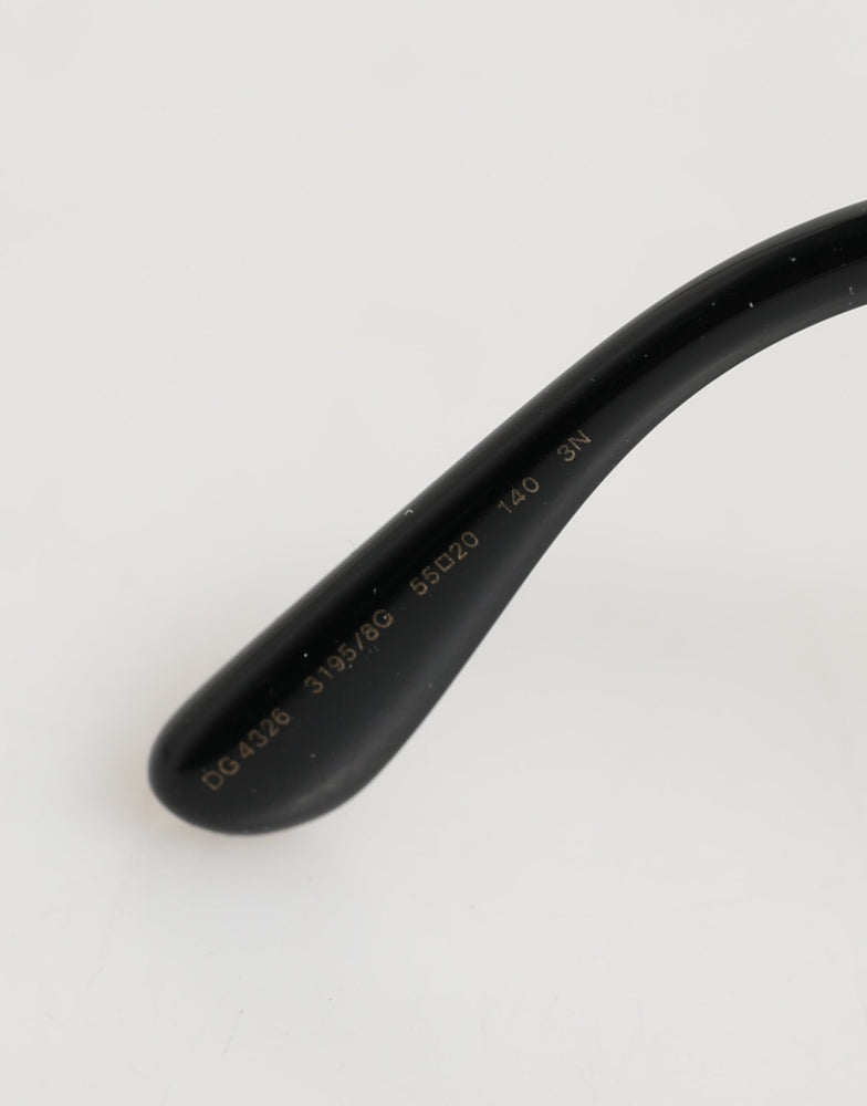 Dolce & Gabbana Black Silver Sequin Butterfly Polarized Sunglasses