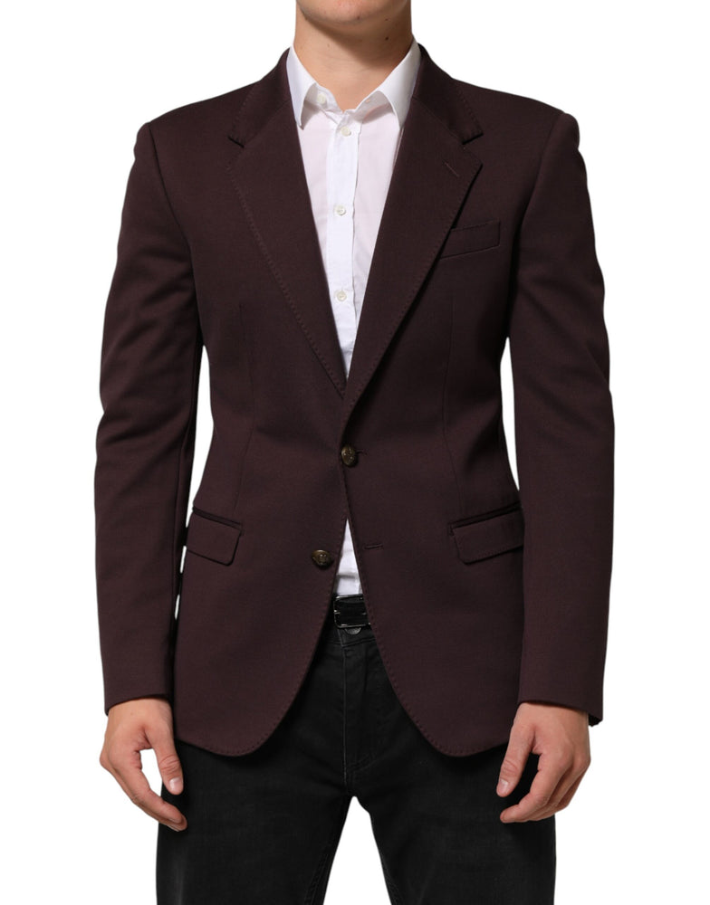 Dolce & Gabbana Maroon Cotton 2 Buttons Suit Jacket Blazer