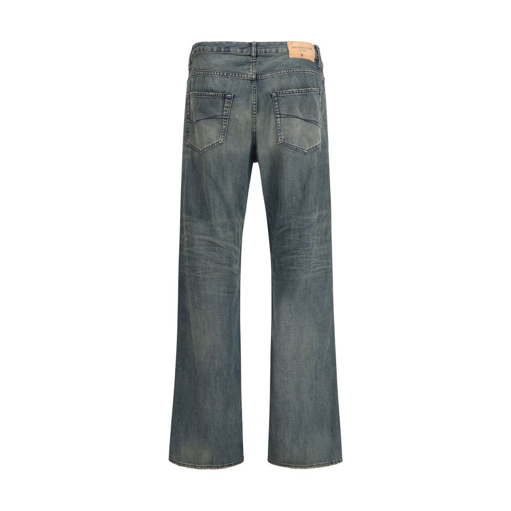 Balenciaga Blue Cotton Relaxed Fit Jeans