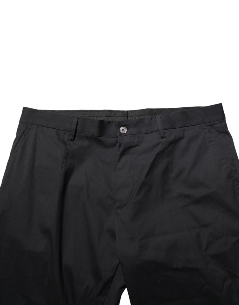 Dolce & Gabbana Black Cotton Formal Dress Men Trouser Pants