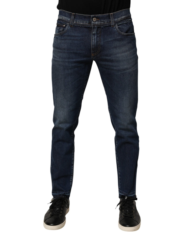 Dolce & Gabbana Blue Cotton Stretch Skinny Men Denim Jeans