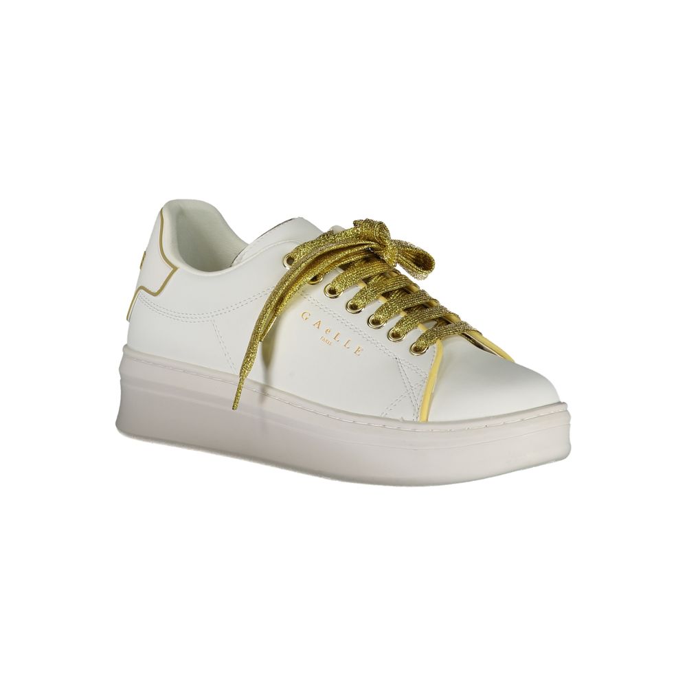 Gaelle Paris White Polyurethane Women Sneaker