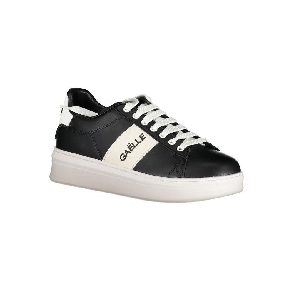 Gaelle Paris Black Polyurethane Men Sneaker