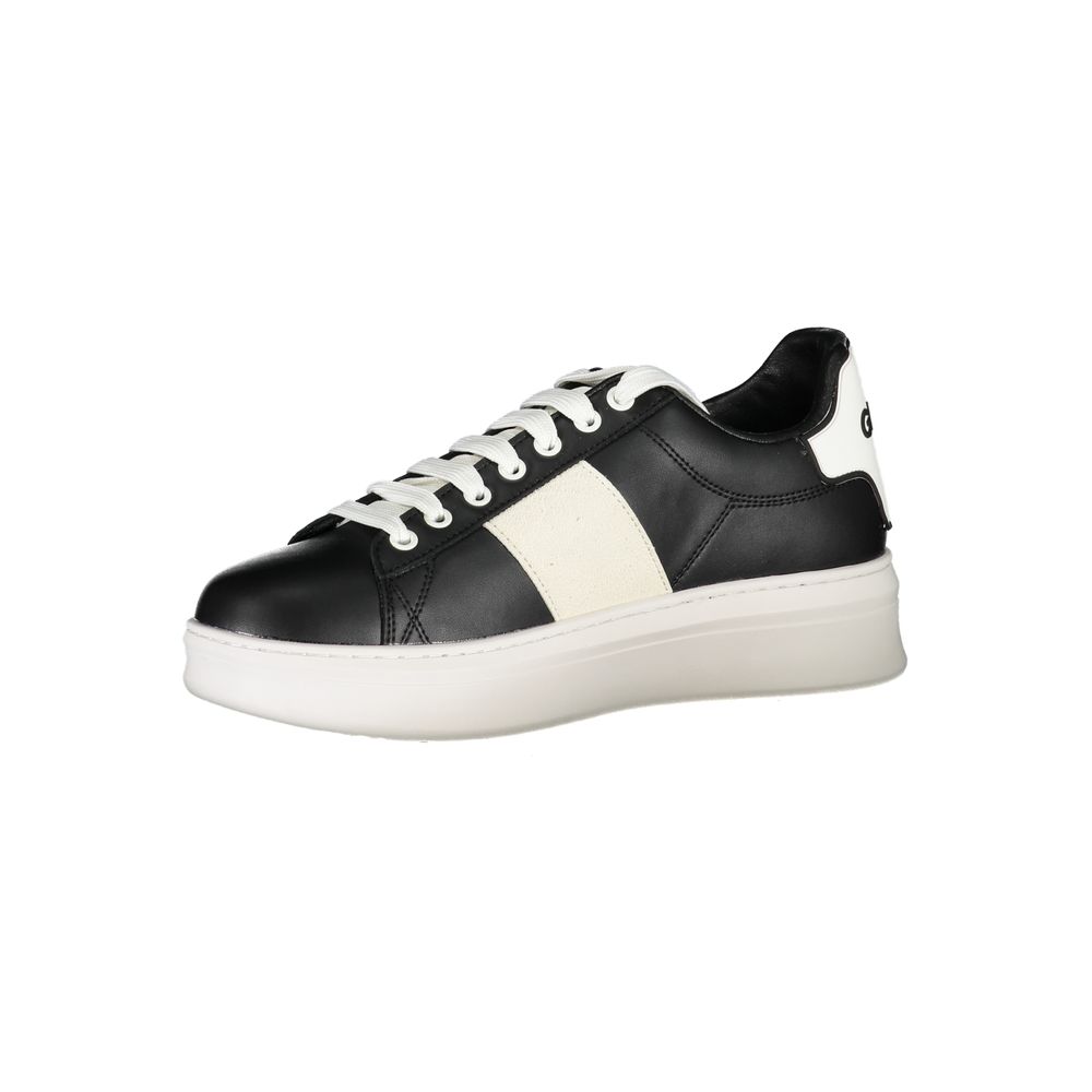 Gaelle Paris Black Polyurethane Men Sneaker