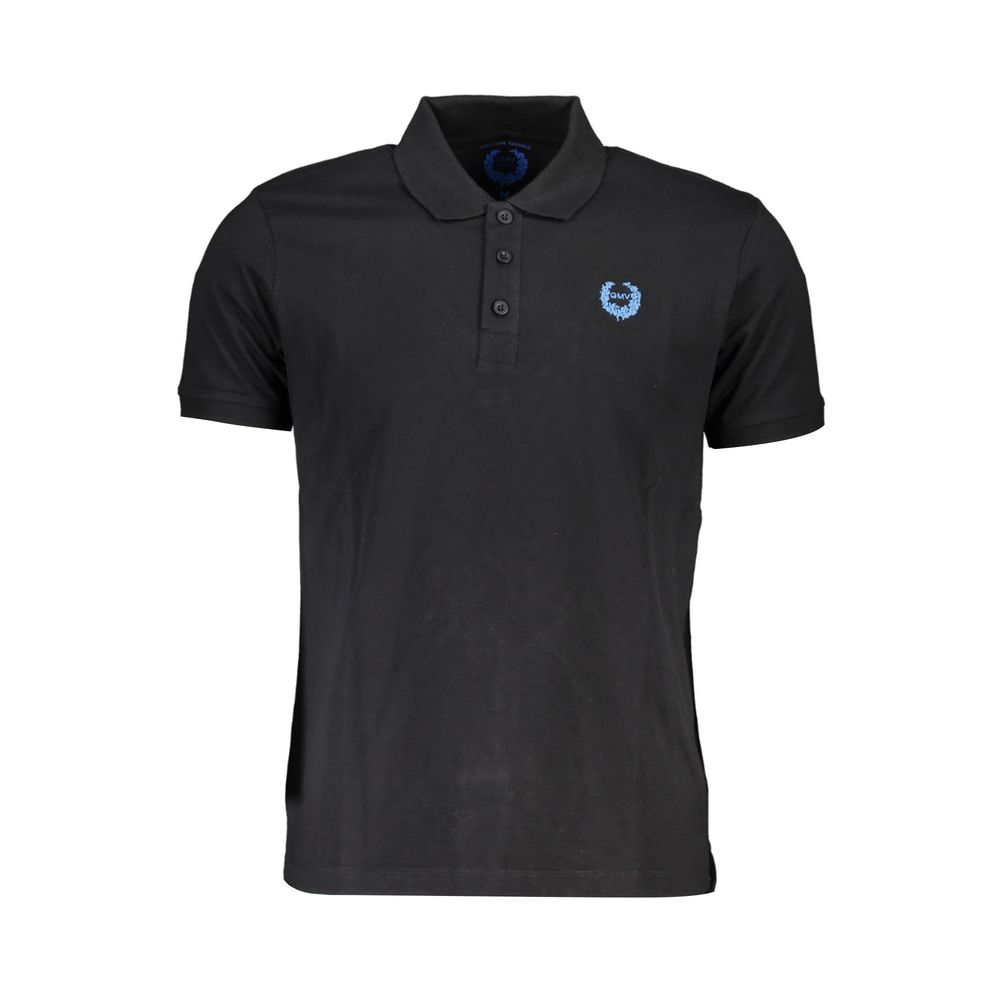 Gianmarco Venturi Black Cotton Men Polo Shirt