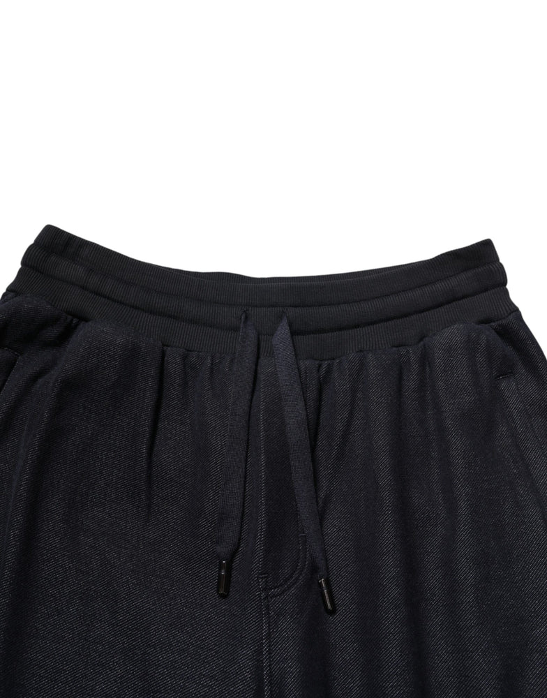 Dolce & Gabbana Black Cotton Blend Drawstring Jogger Jogger Pants