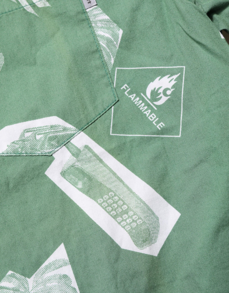 Carhartt Wip Green Printed Cotton Collared Short Sleeves Polo Shirt