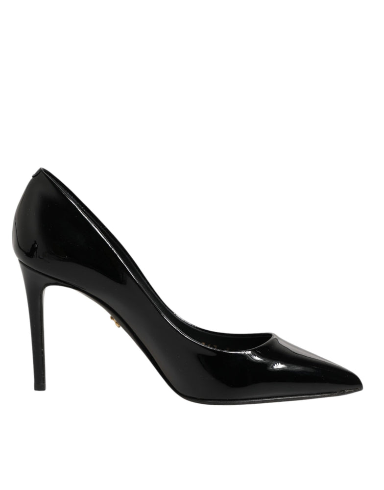 Dolce & Gabbana Black Leather Stiletto Heels Pumps Shoes