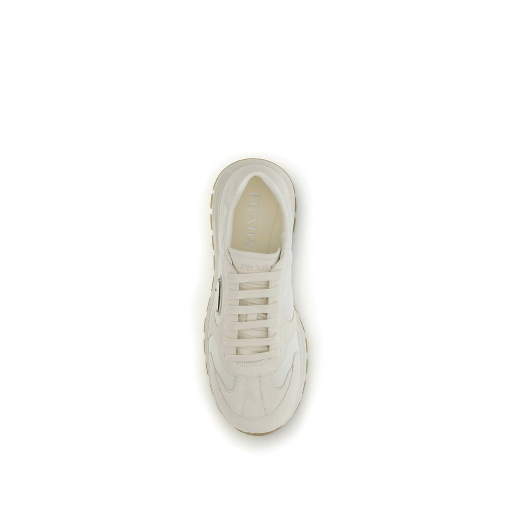 Prada Cream Recycled Polyamide Athletic Sneakers