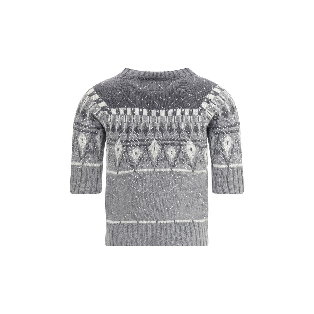 Ermanno Scervino Gray Cashmere Sweatshirt
