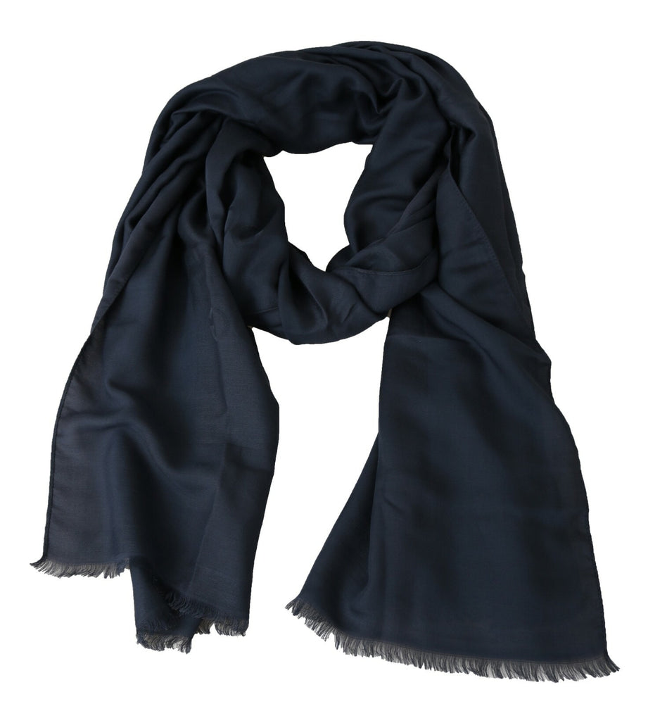 Dolce & Gabbana Modal Navy Blue Neck Wrap Men Shawl Scarf