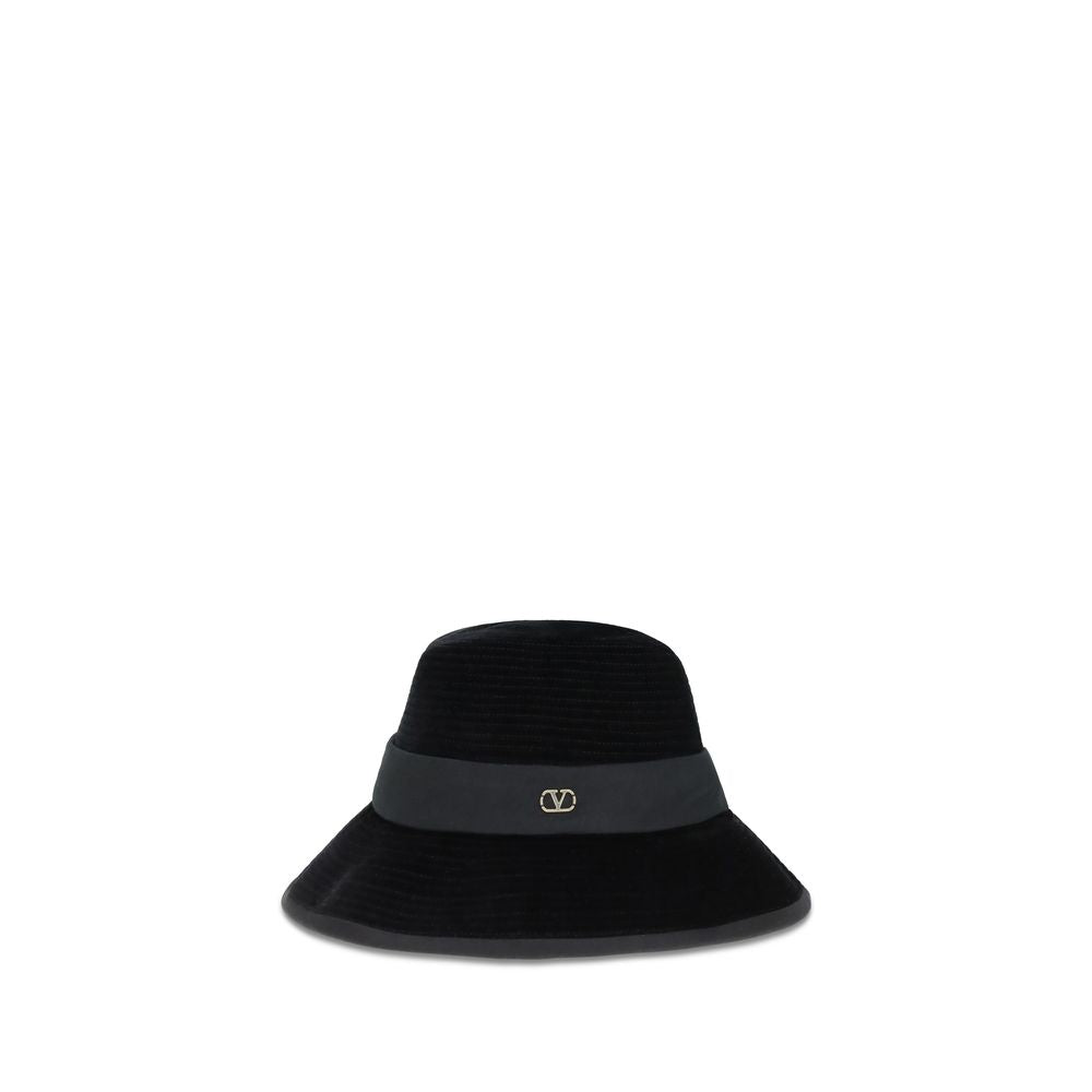 Valentino Garavani Black Cotton Fedora