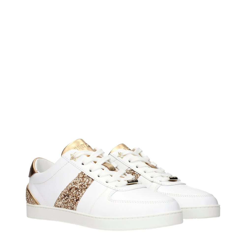 Jimmy Choo White Leather Low Top Sneakers