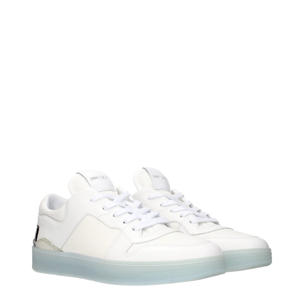 Jimmy Choo White Leather Low Top Sneakers