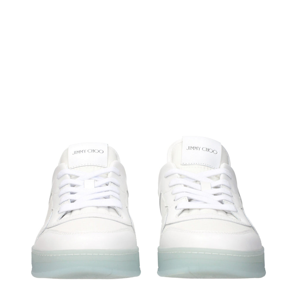 Jimmy Choo White Leather Low Top Sneakers