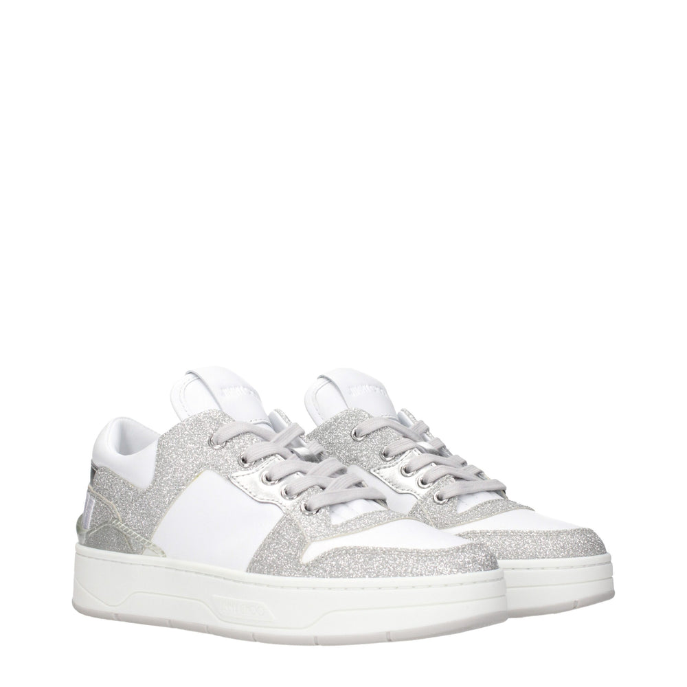 Jimmy Choo White Leather Low Top Sneakers