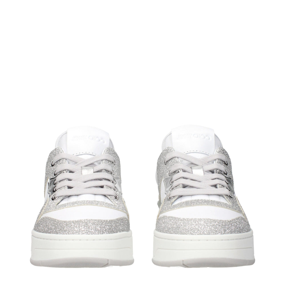 Jimmy Choo White Leather Low Top Sneakers