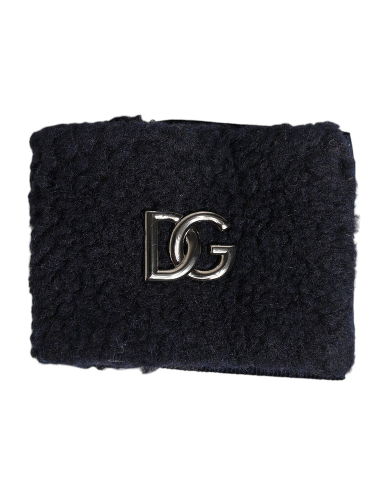 Dolce & Gabbana Black Polyester Logo Plaque Men One Size Wristband