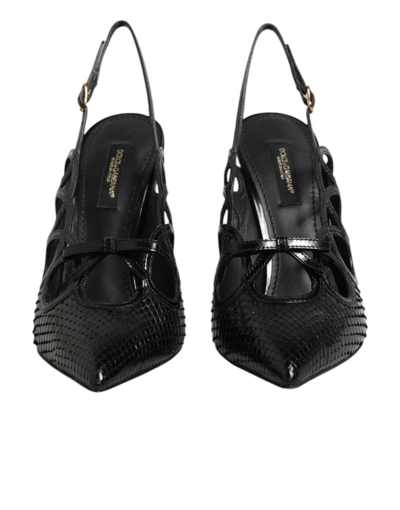 Dolce & Gabbana Leather High Heels Slingback Shoes