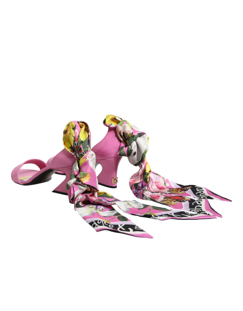 Dolce & Gabbana Pink Leather High Heels Sandals Shoes