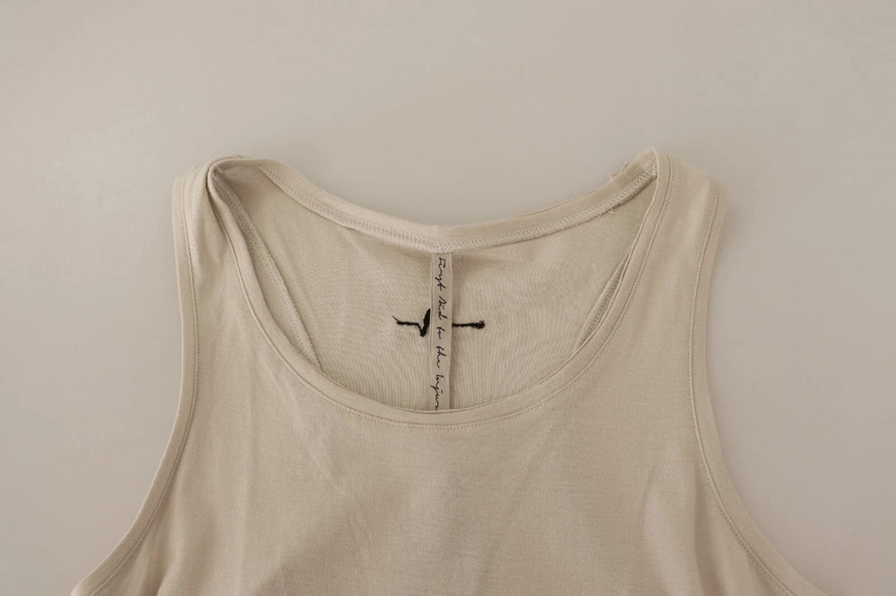 Max Mara Light Gray 100% Cotton Sleeveless Razor Back Tank Top