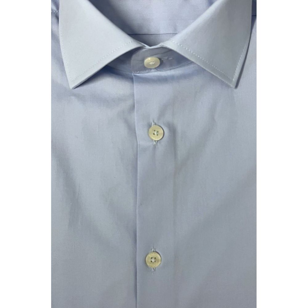 Baldinini Trend Light Blue Cotton Men Shirt