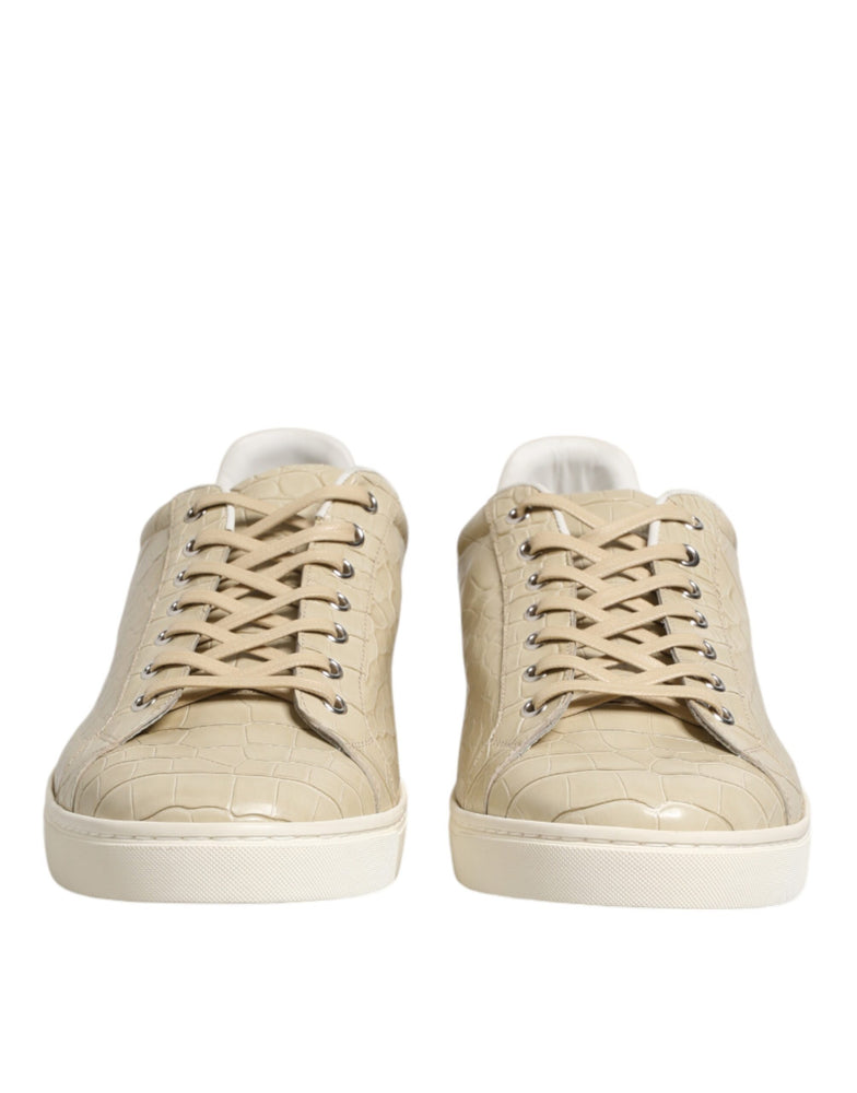Dolce & Gabbana Beige London Low Top Leather Sneakers Shoes