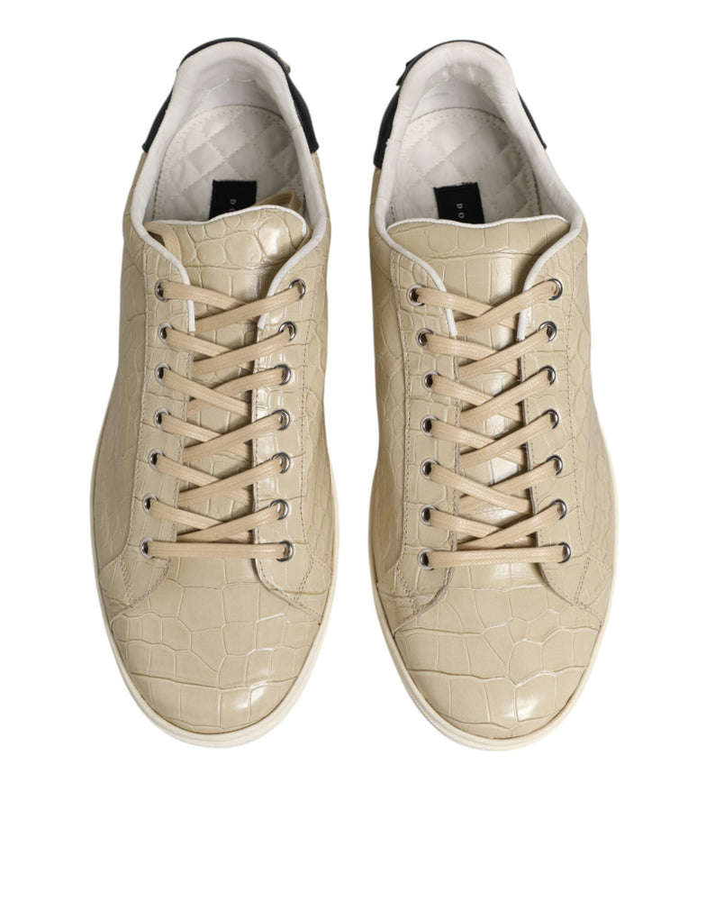 Dolce & Gabbana Beige London Low Top Leather Sneakers Shoes