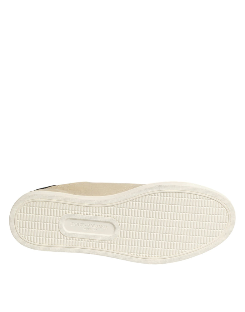 Dolce & Gabbana Beige London Low Top Leather Sneakers Shoes