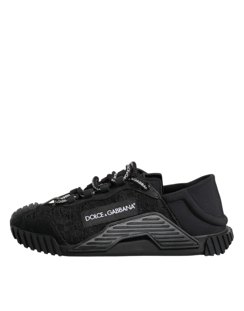Dolce & Gabbana Black Logo Lace Low Top NS1 Sneakers Shoes