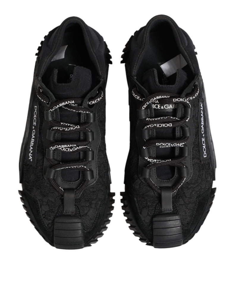 Dolce & Gabbana Black Logo Lace Low Top NS1 Sneakers Shoes