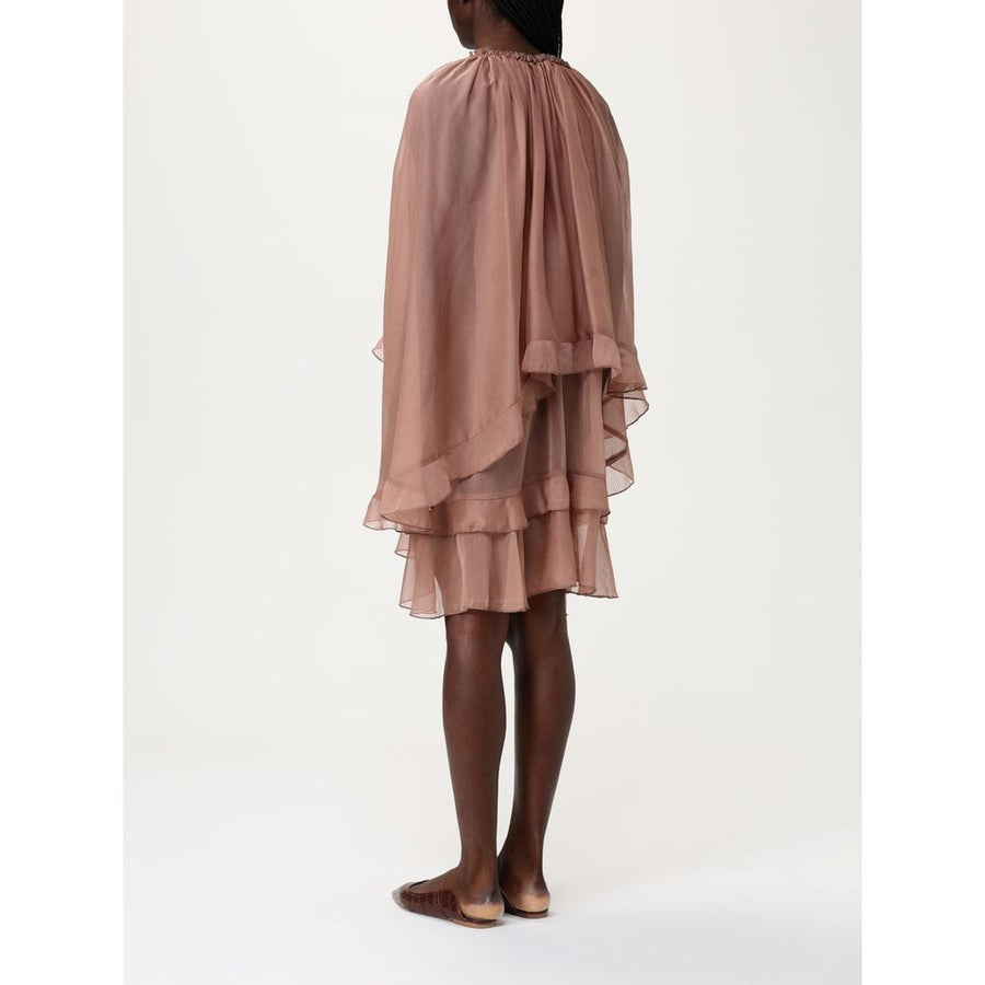 Tpn Beige Silk Cocktail Dress