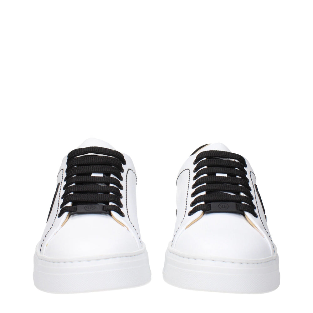 Philipp Plein White Leather Low Top Sneakers