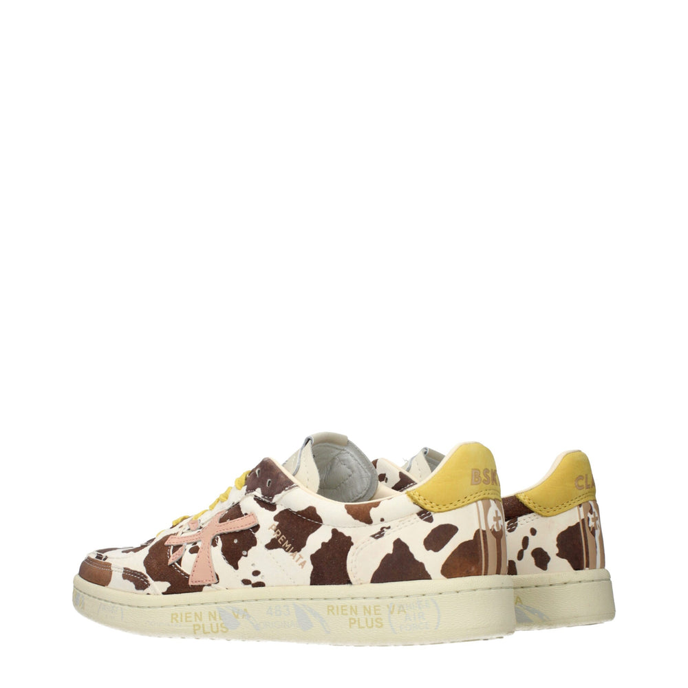 Premiata Beige Leather Low Top Sneakers