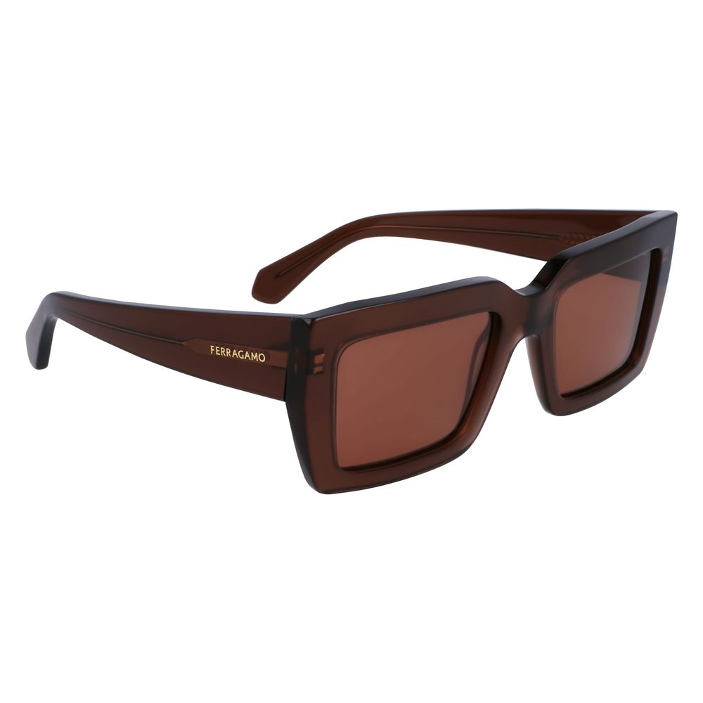 Ferragamo Brown Acetate Sunglasses
