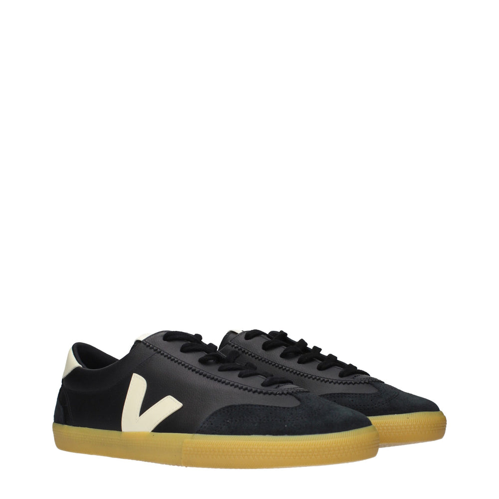 Veja Black Leather Low Top Sneakers