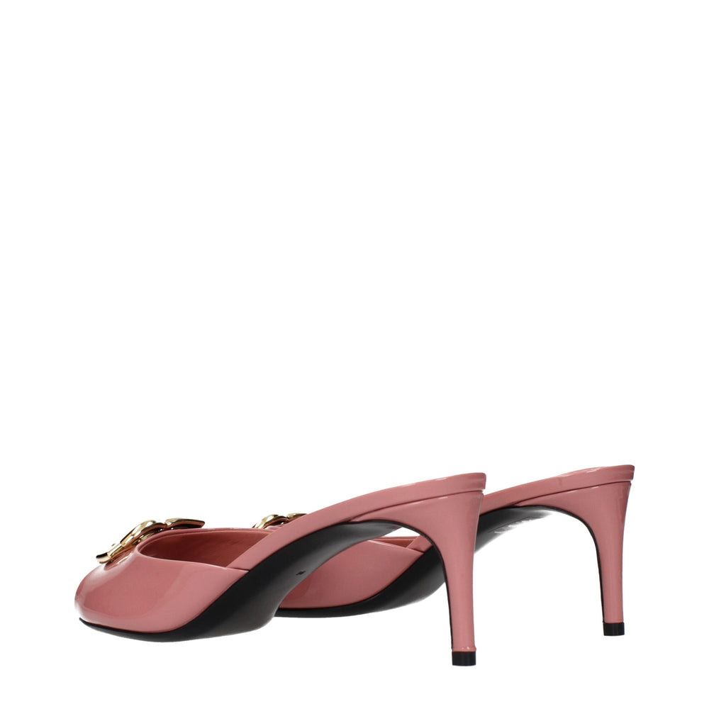 Dolce & Gabbana Pink Leather Stiletto Heel Sandals