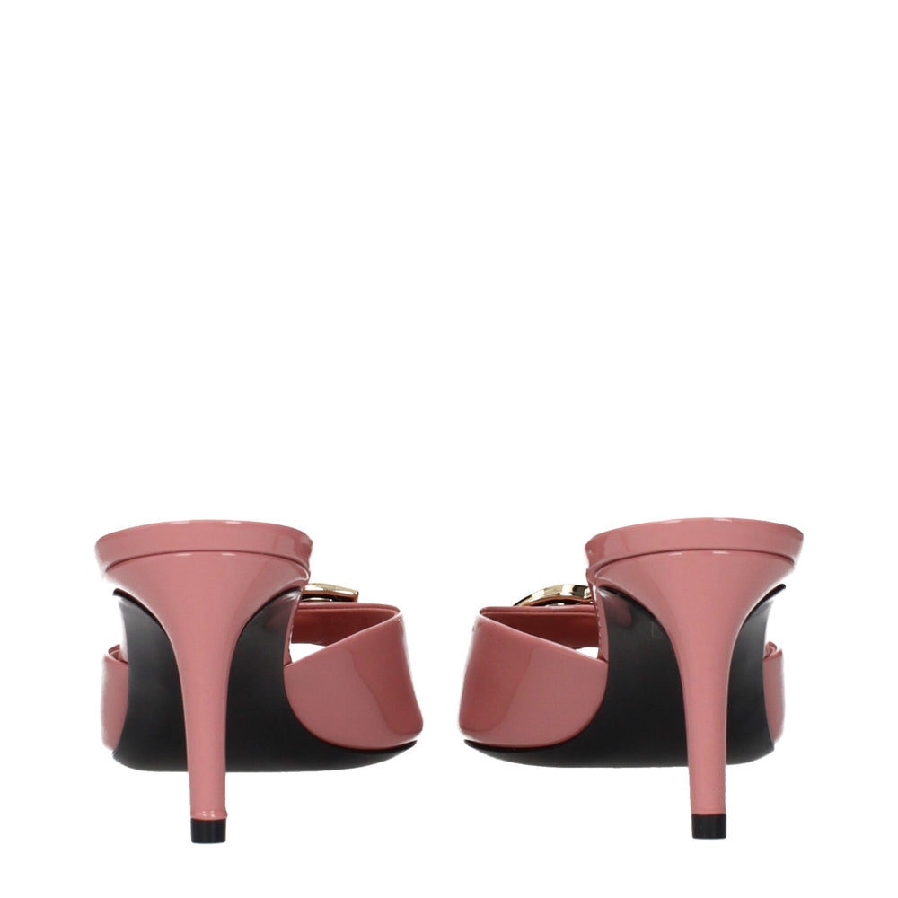 Dolce & Gabbana Pink Leather Stiletto Heel Sandals