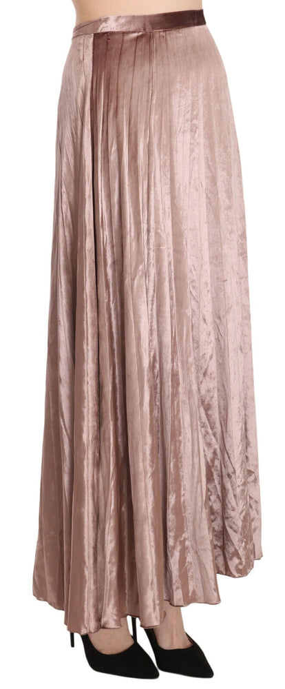 Mangano Chocolate Viscose High Waist A-line Maxi Skirt