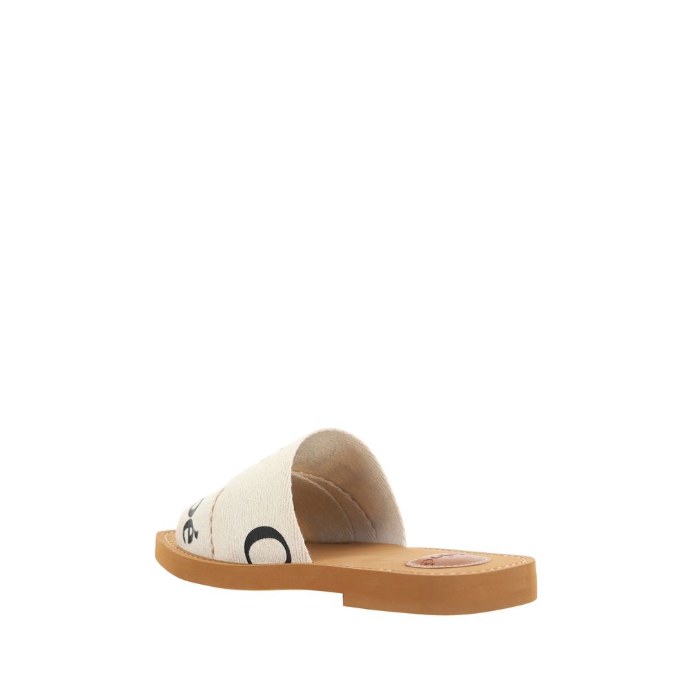 Chloé White Rubber Flat Sandals