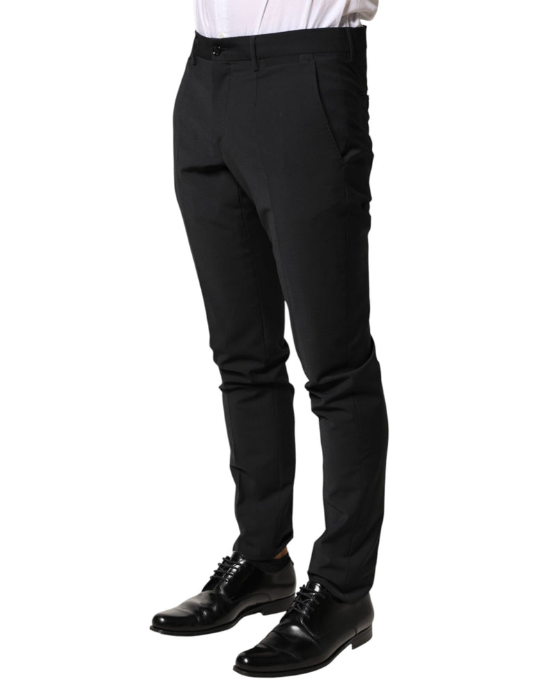 Dolce & Gabbana Black Wool Formal Dress Men Trouser Pants