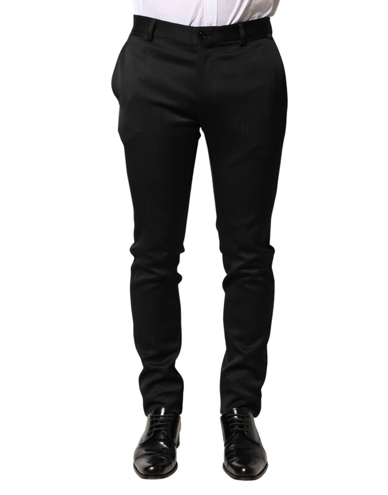 Dolce & Gabbana Black Viscose Dress Formal Men Trousers Pants