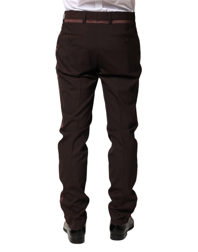 Dolce & Gabbana Brown Polyester Men Dress Trousers Pants