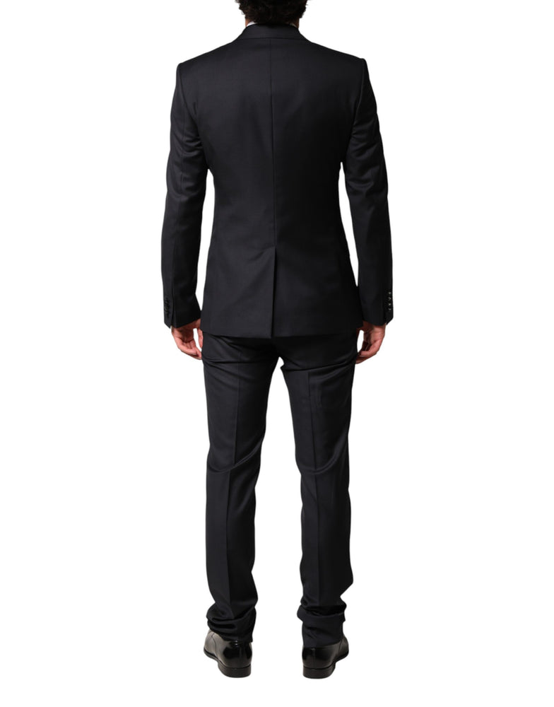 Dolce & Gabbana Black Wool Single Breasted 3 Piece Men Suit