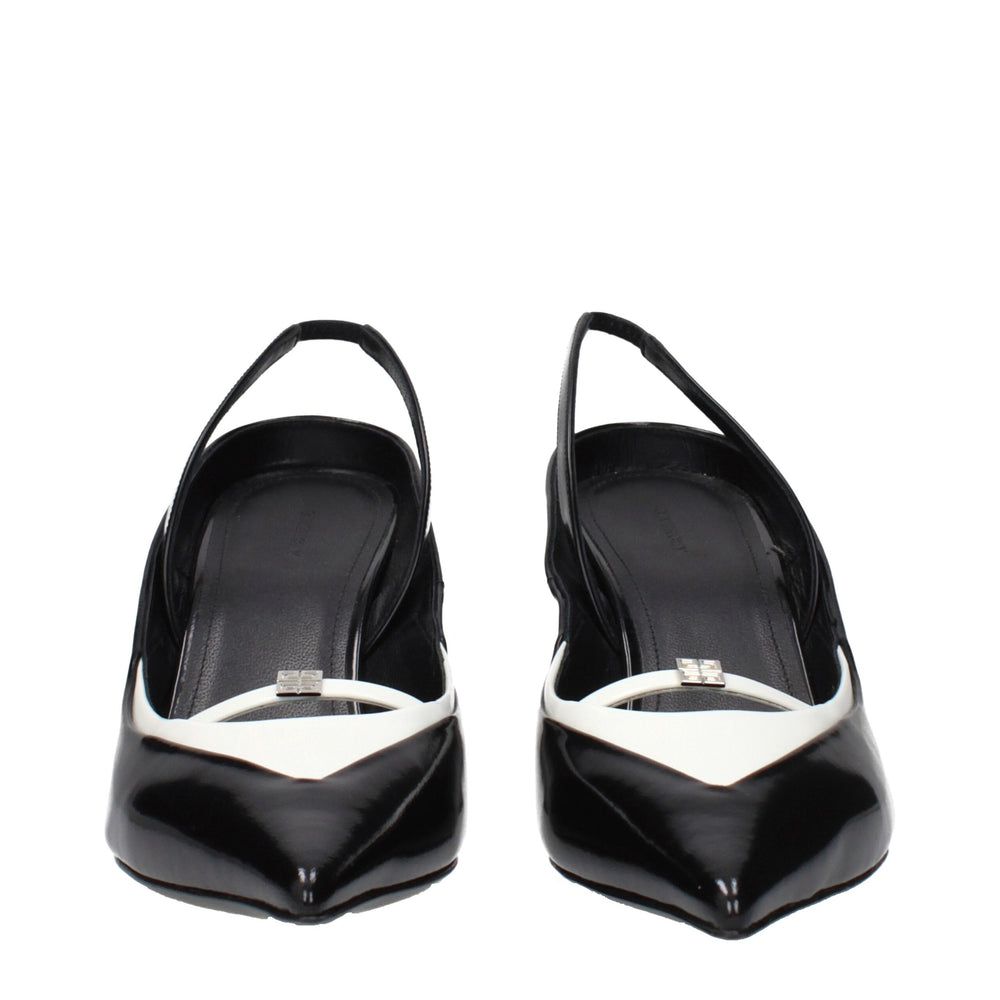 Givenchy Black Leather Wedge Sandals