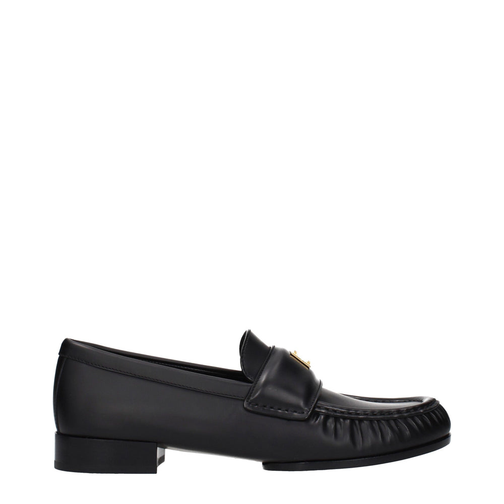 Givenchy Black Leather Slip-On Loafers