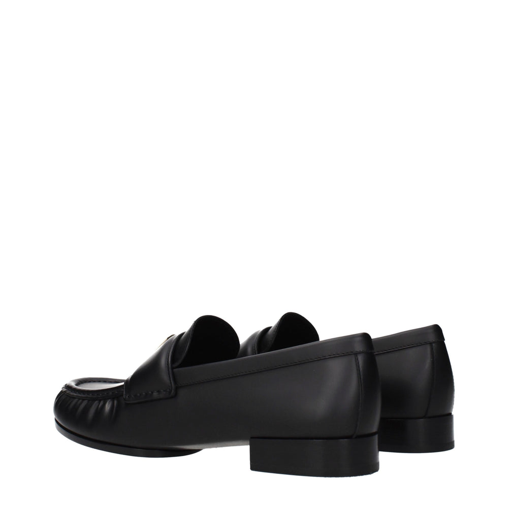 Givenchy Black Leather Slip-On Loafers