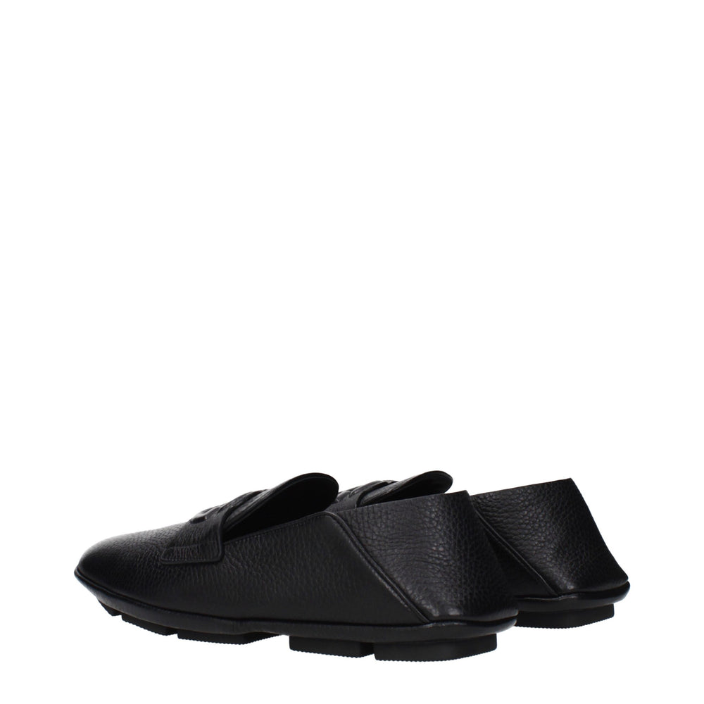 Dolce & Gabbana Black Leather Slip-On Loafers
