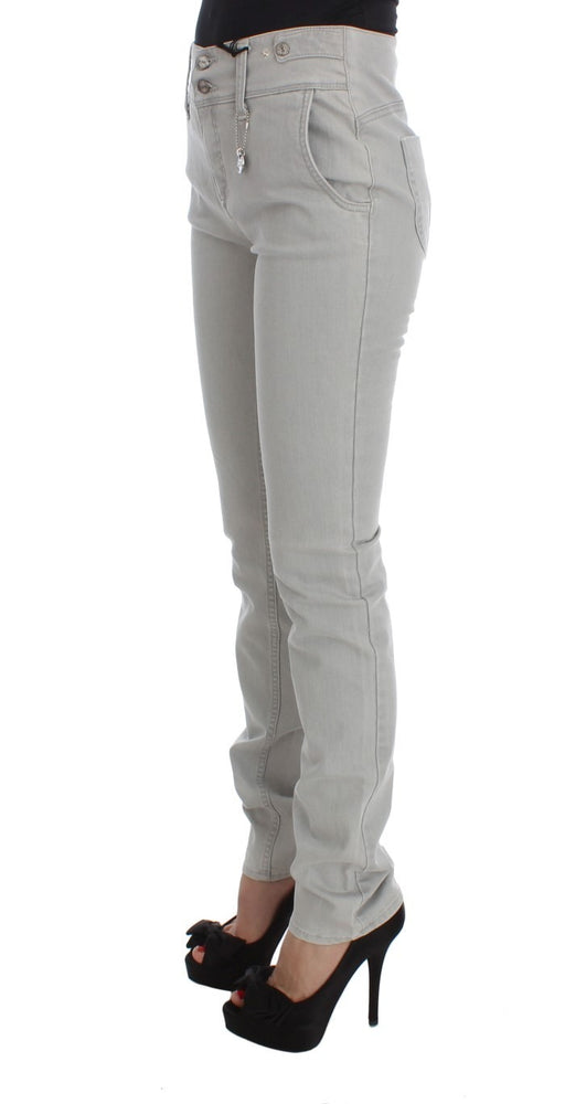 Costume National Pants Gray Cotton Blend Super Slim Fit Jeans