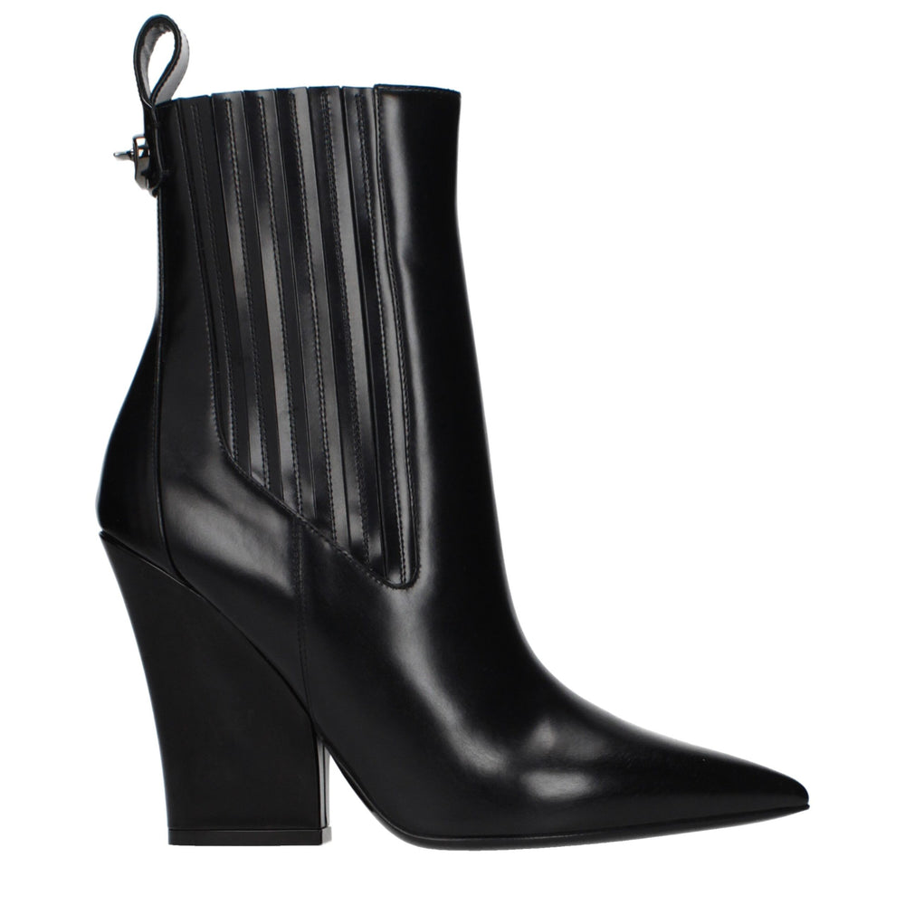 Valentino Garavani Black Leather Ankle Boots